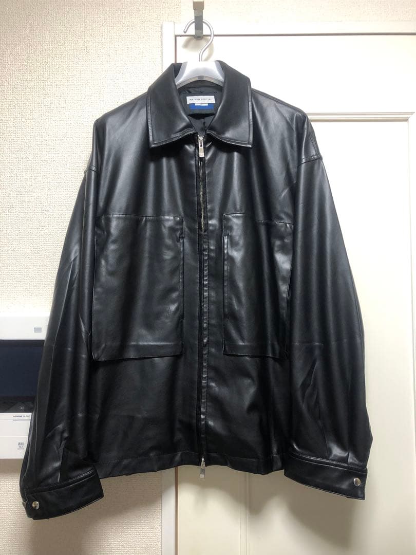 メゾンスペシャル レザー オーバー セットアップ ブルゾン スラックス パンツ
