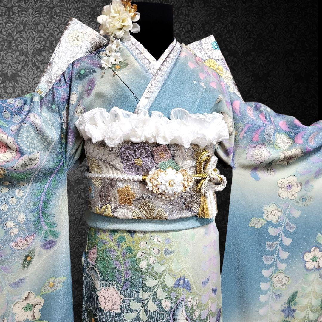 お直し無料！振袖フルセット(8点)・辻ヶ花・辻が花・絞り・胴裏正絹・高級手縫い