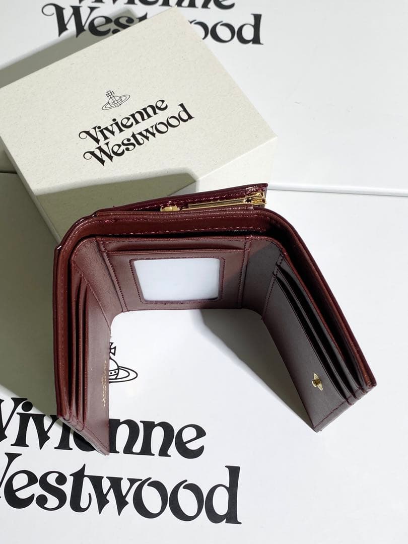 Vivienne Westwood バーガンディ三つ折り財布