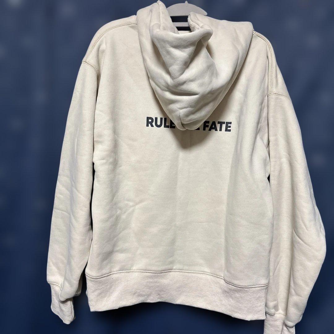 ☆セールRULE THE FATE 裏起毛ダメージ加工フーディー ベージュ