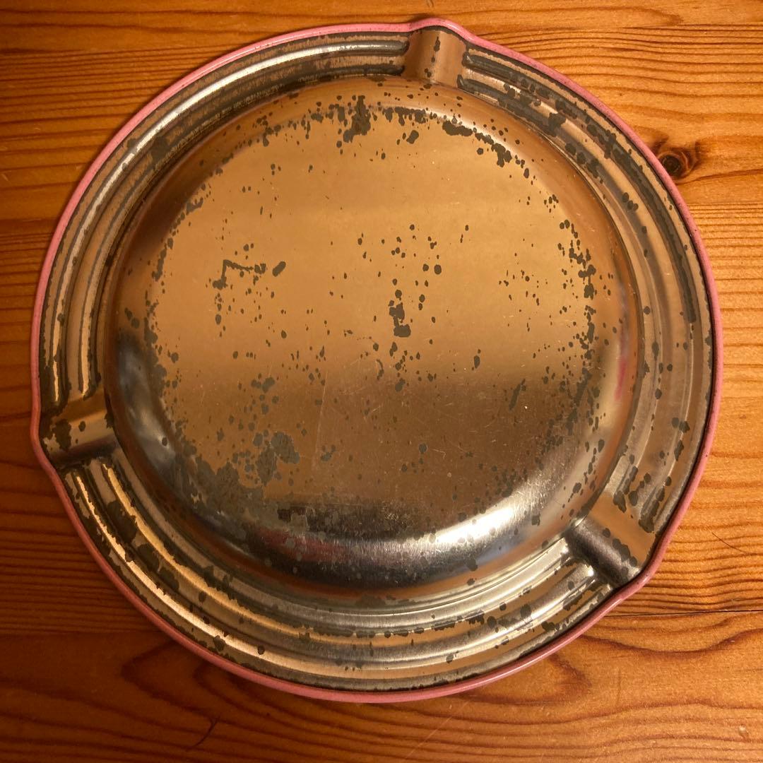 80年代当時物 PEPPERMINT 丸型ブリキトレー&灰皿セット ロカビリー