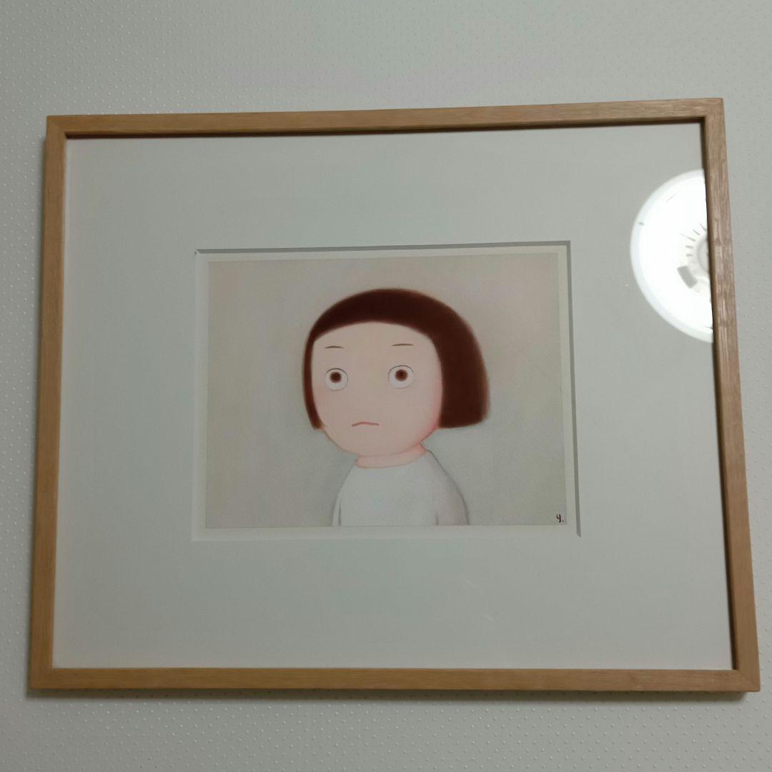アート 木製額入り　女の子の絵　作家作品