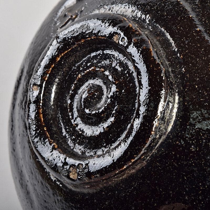 茶道具　楽吉左衛門　黒楽茶碗　時代箱付　V　R9355