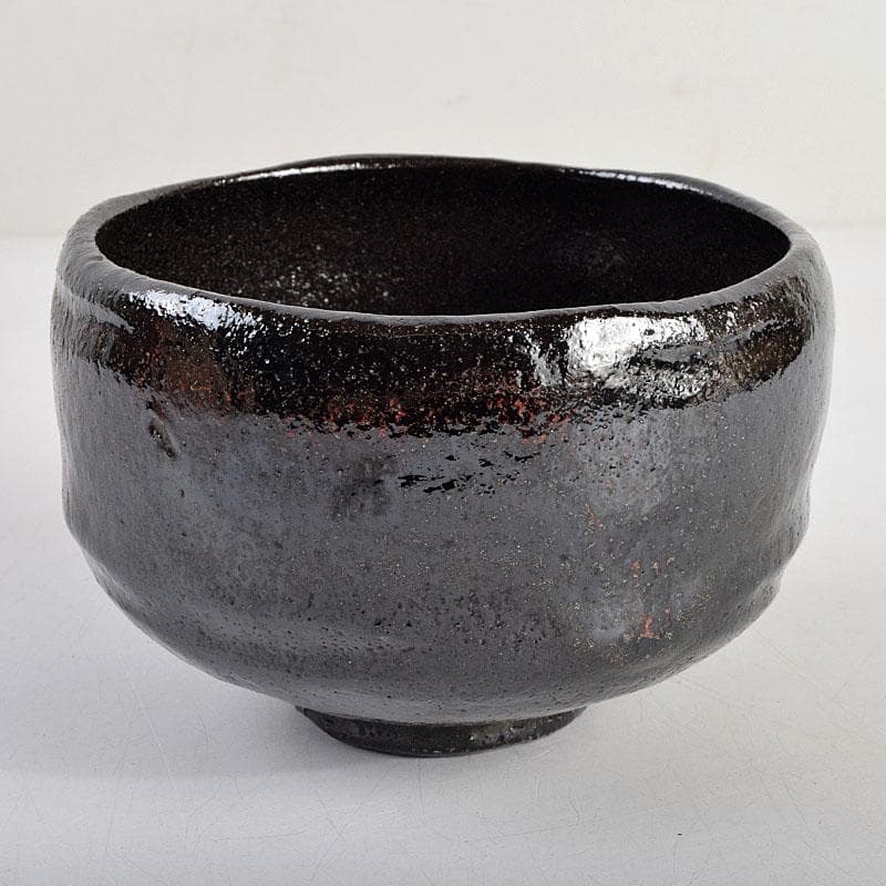 茶道具　楽吉左衛門　黒楽茶碗　時代箱付　V　R9355