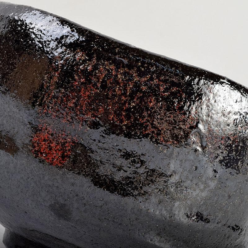 茶道具　楽吉左衛門　黒楽茶碗　時代箱付　V　R9355