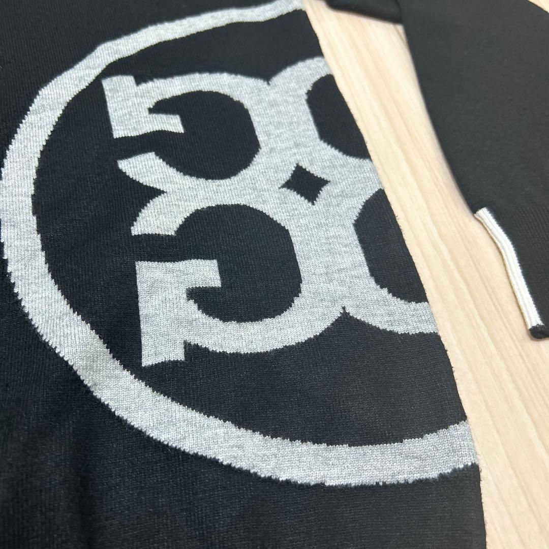 【極美品/M】G/FORE Gロゴ クルーネック ニット セーター 黒白 ゴルフ