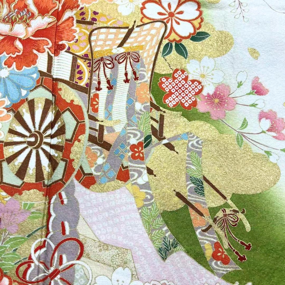 ≪早い者勝ち≫【美品】 振袖 正絹 古典柄 成人式 単品 抹茶色 S*19