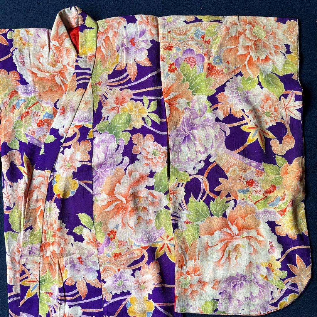 2606 アンティーク子ども着物錦紗襦袢9枚おまとめ売り材料正絹