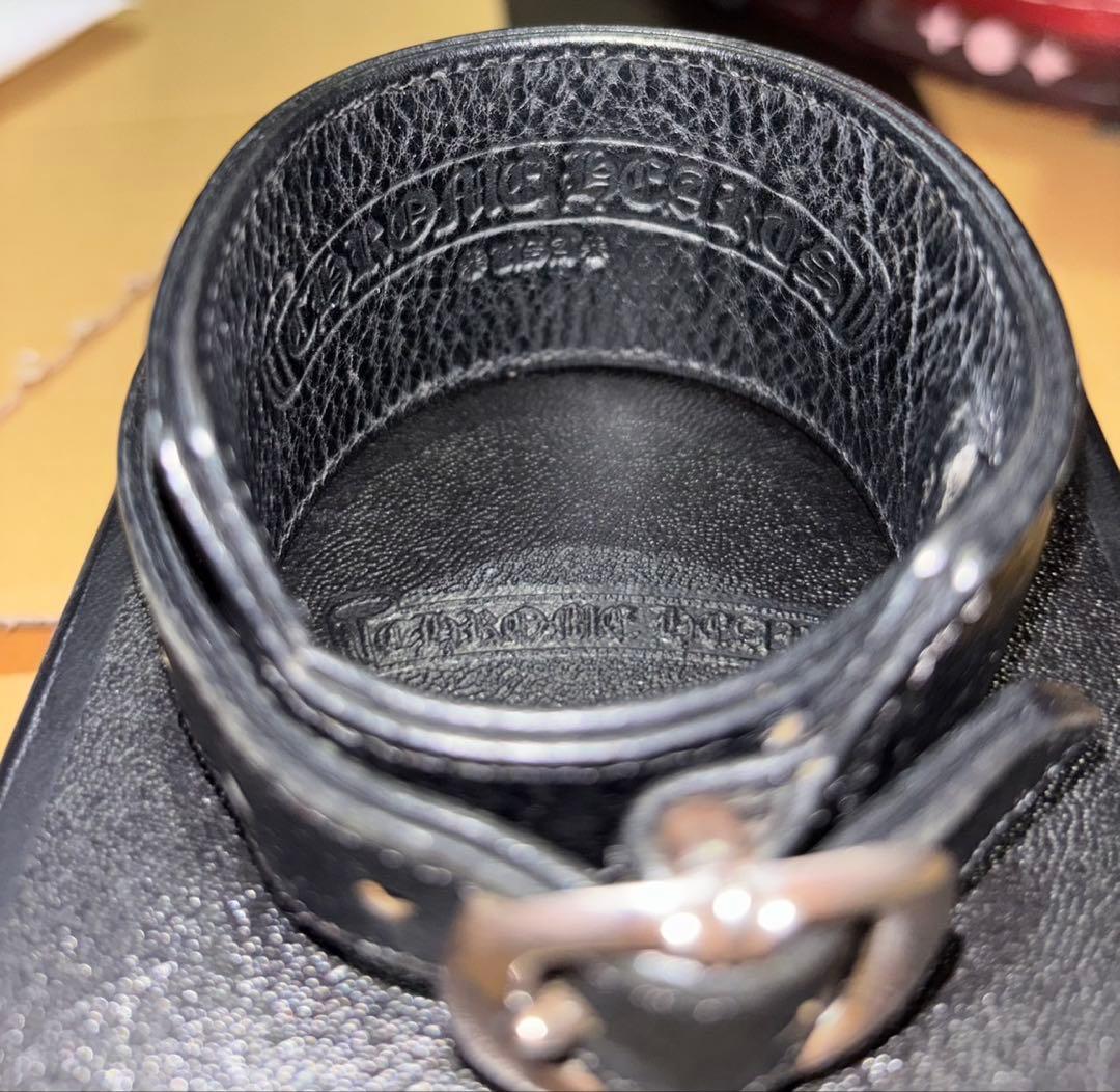 ★クロムハーツ R&R ロックンロール ブレスレット サイズ2 レザー ブラック