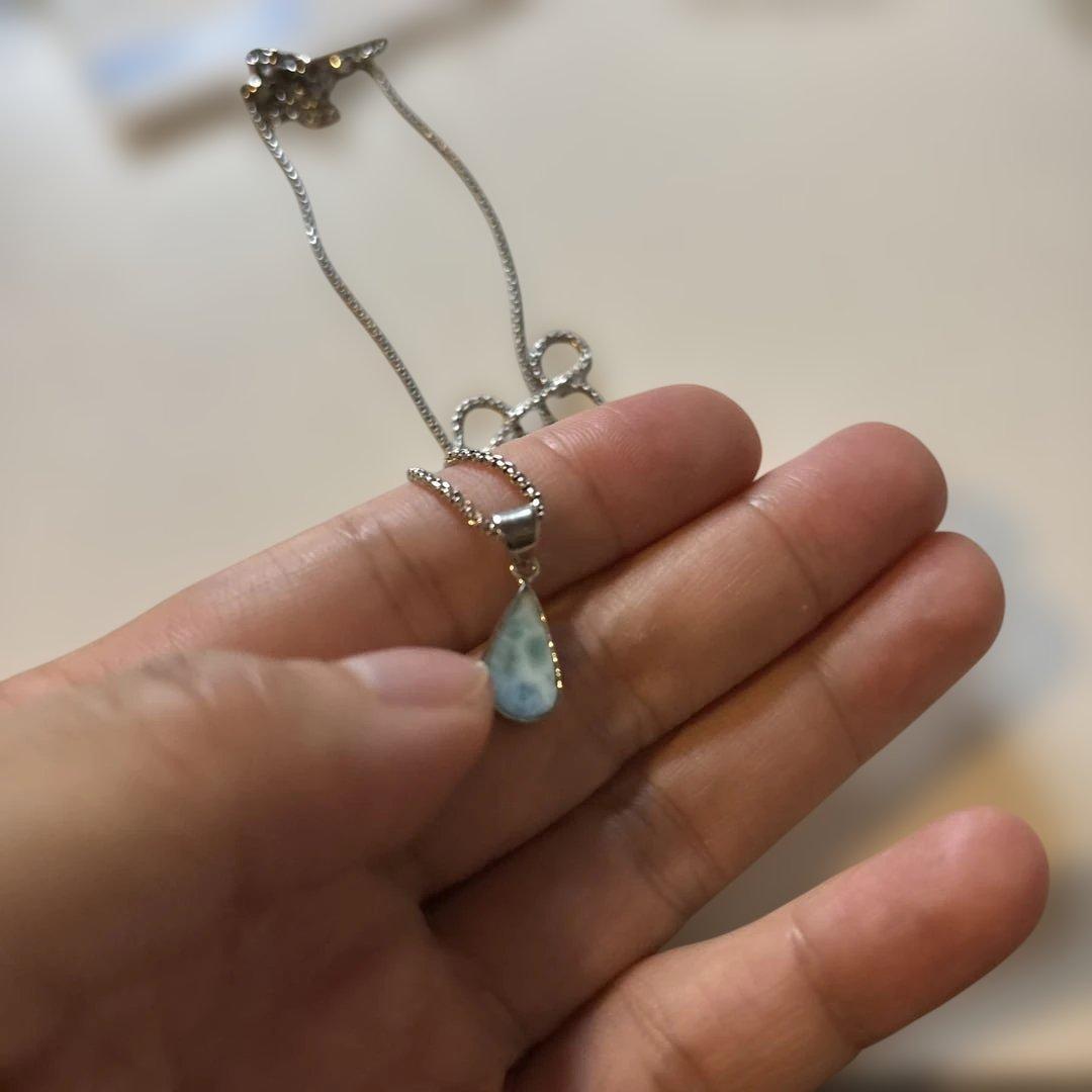 かわいいラリマーたんのネックレスたん！かわいい！癒し！