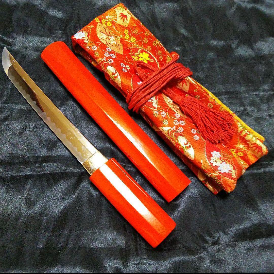 模造刀★『短刀』★珍しい朱塗り／懐刀★ 朱呂 錦 ★２本限定品★説明文読