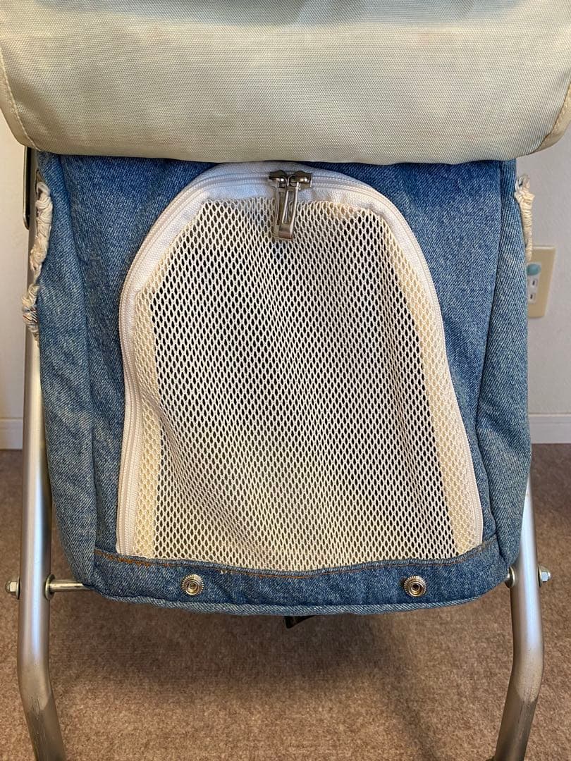 ユーピーカラーズデニム素材 二段式 ペットカート