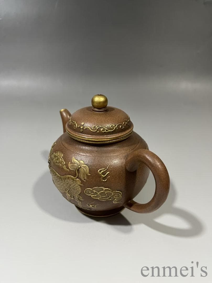 中国古美術 中国宜興 紫砂壺 四方壺 大清乾隆年制款 原鉱朱泥 急須 茶壺 唐物