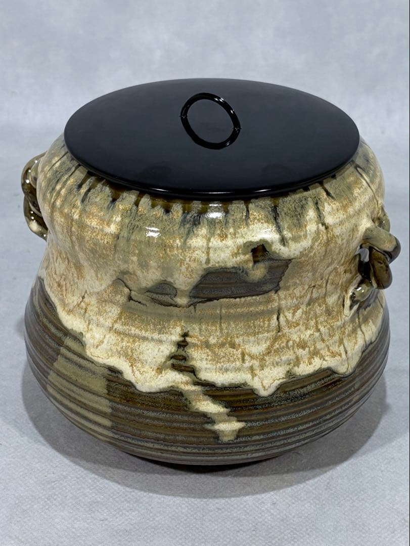 小代焼(小岱焼) 近重治太郎作 水指　美品　共箱　茶道具　替蓋付　送料込