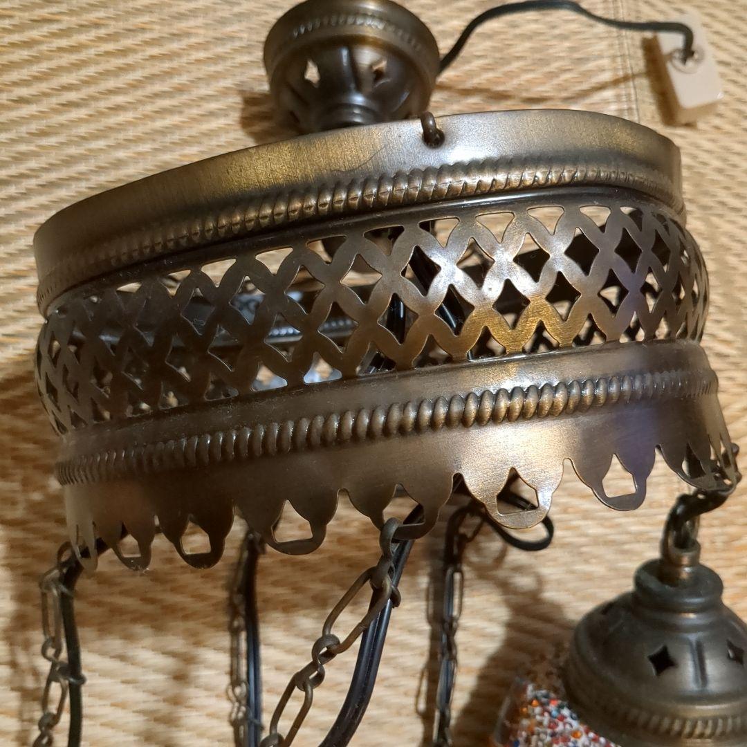 カラフルモザイク　5連トルコランプ　電球付き　引掛けシーリング