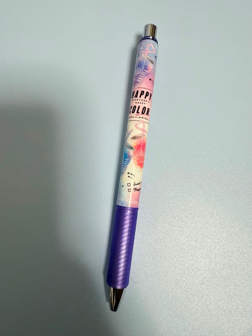 カラフルドリンク柄 シャープペンシル（パープルグリップ）