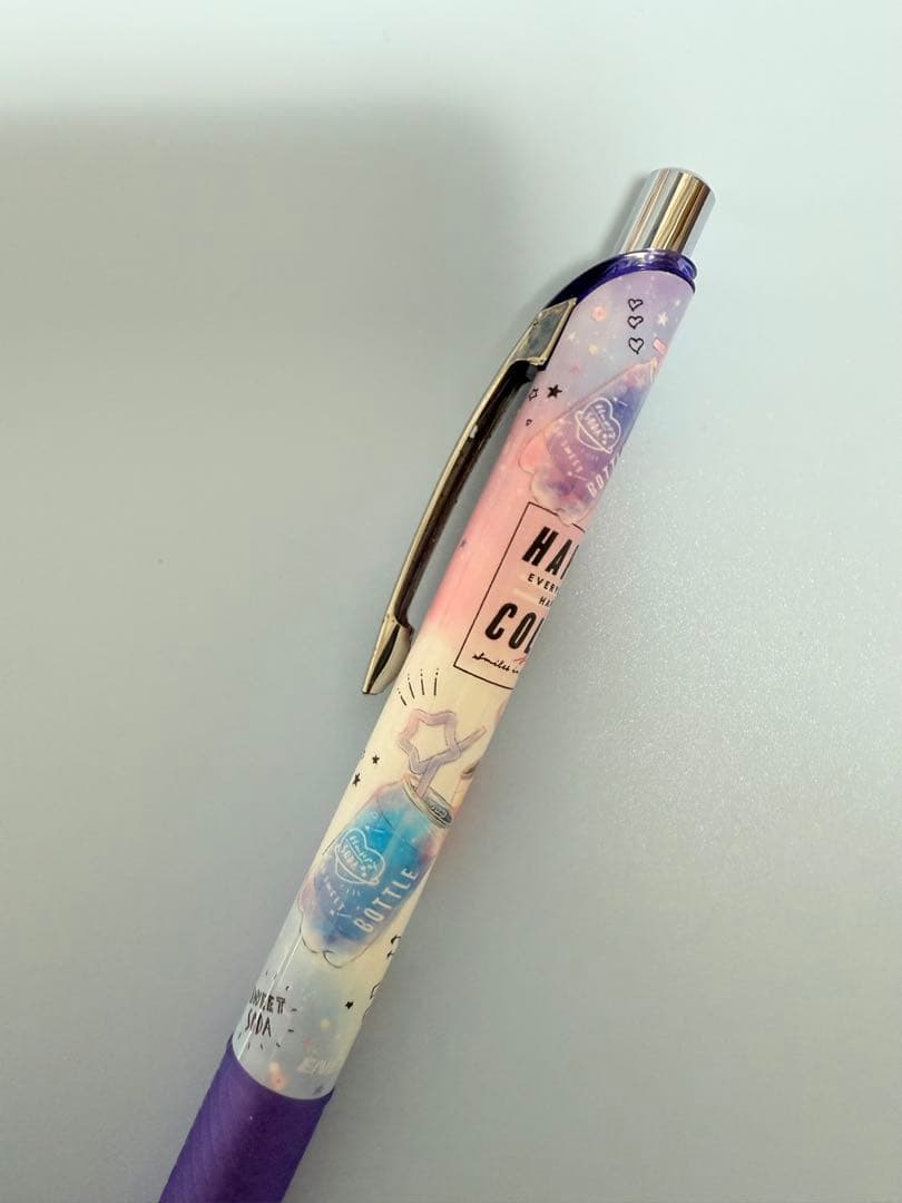 カラフルドリンク柄 シャープペンシル（パープルグリップ）