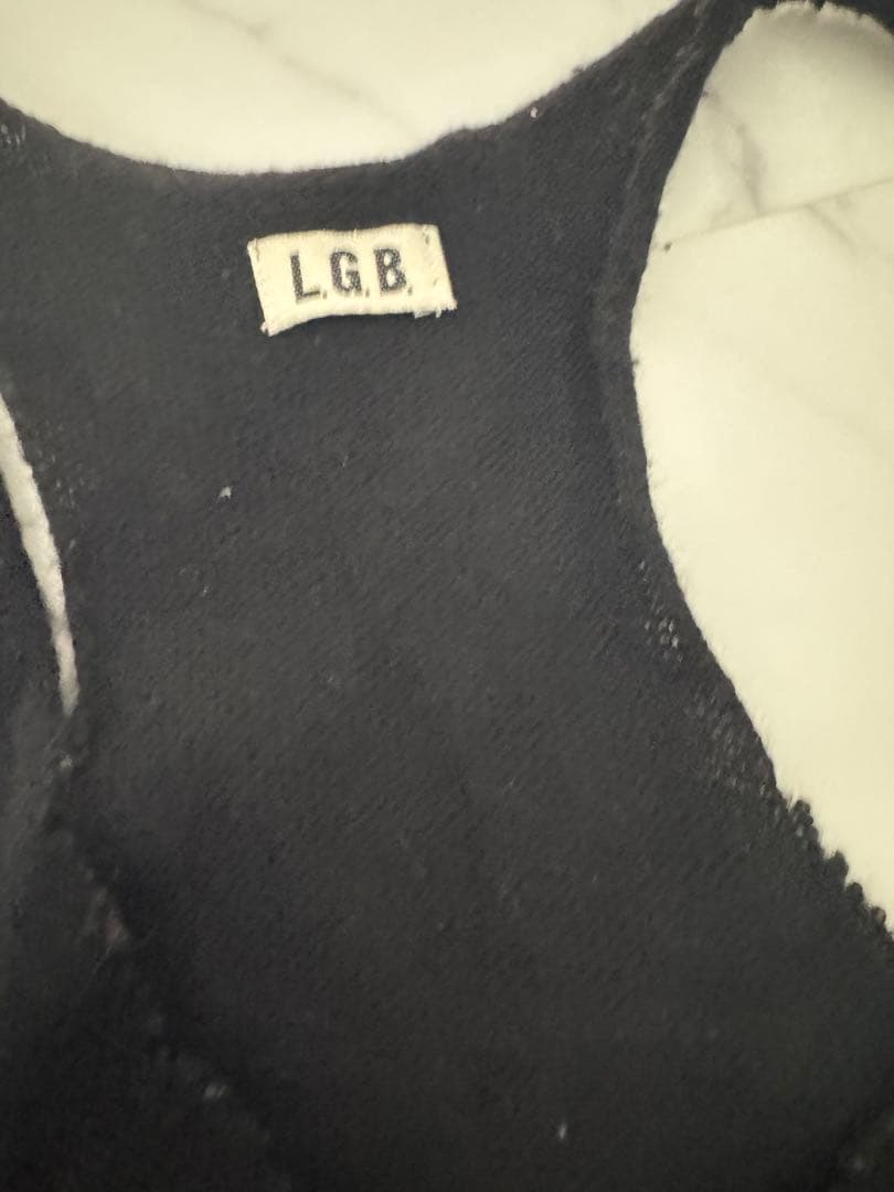 L.G.B. ブラック ノースリーブタンクトップ　メンズ0サイズ