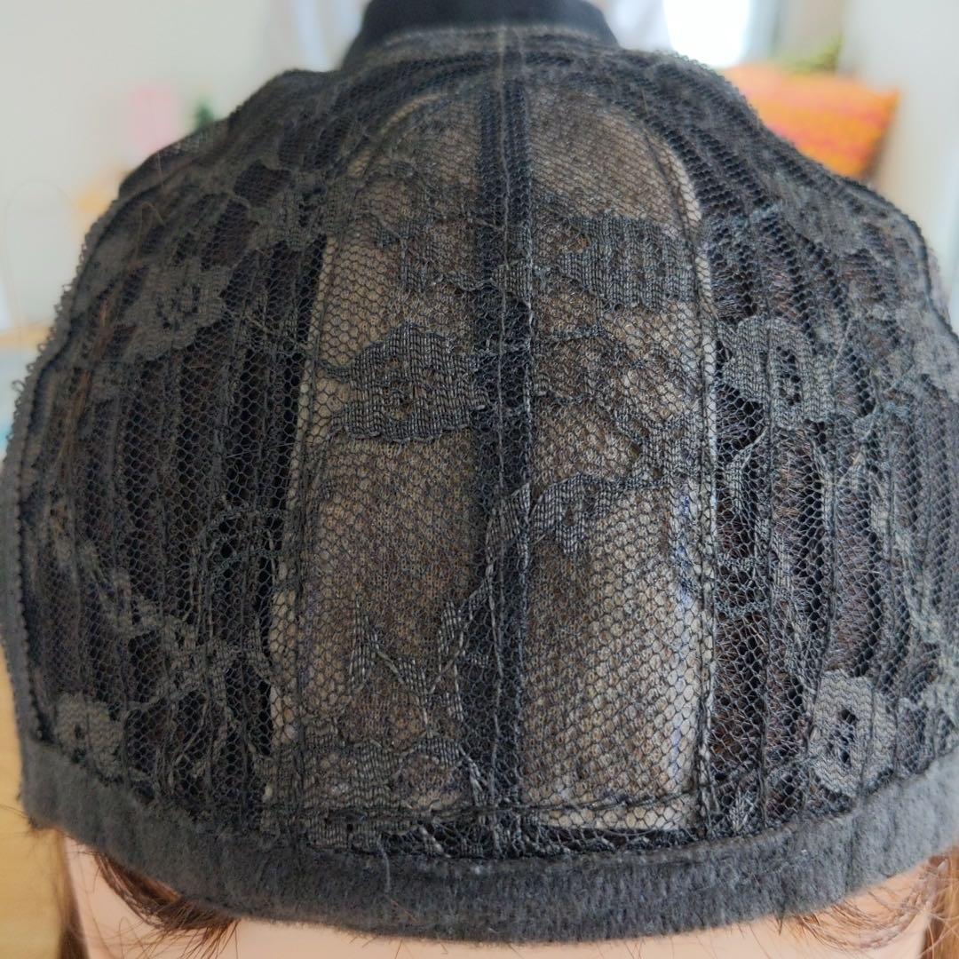 ☆サラサラ人毛100%ウイッグ☆I型ツムジ　外ハネレイヤー　ブラウン　ウイッグ