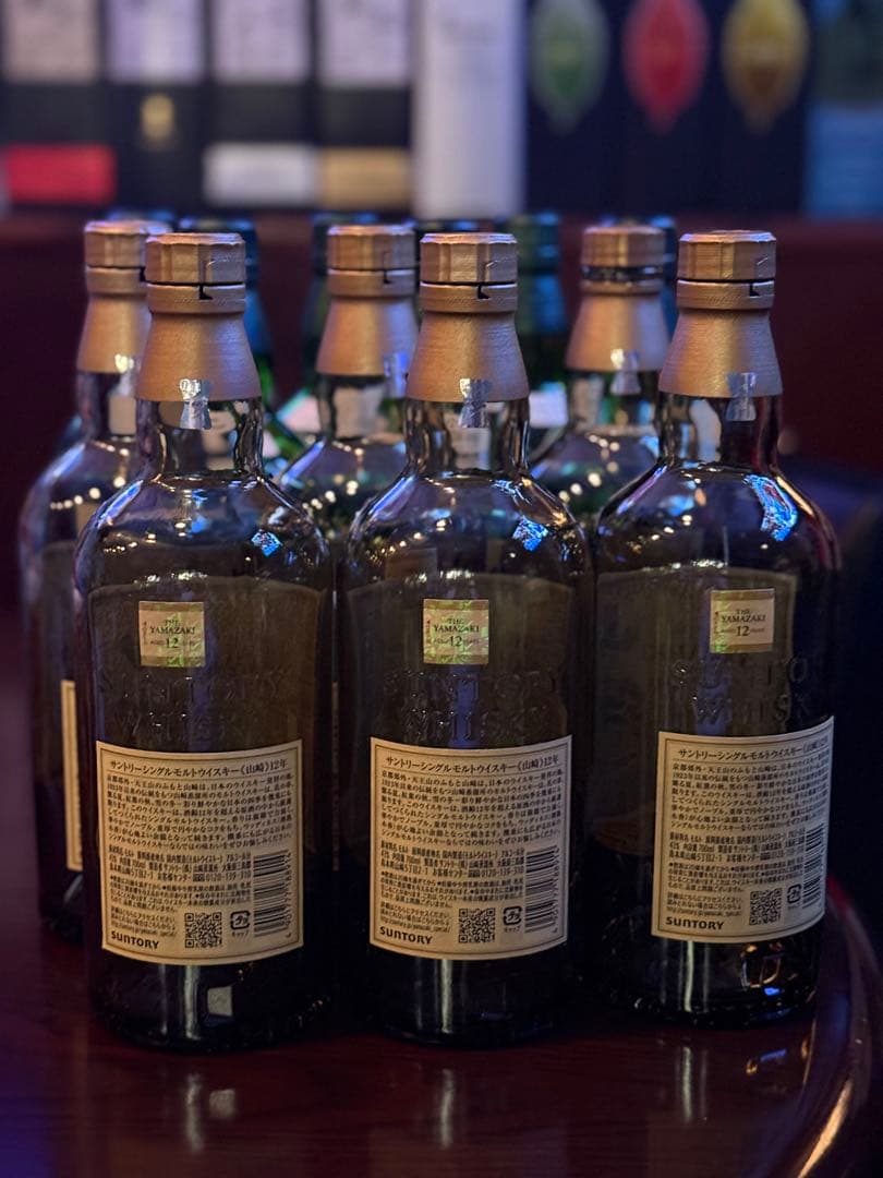 山崎12年6本&白州12年6本.空瓶＆ケース.12本セット。