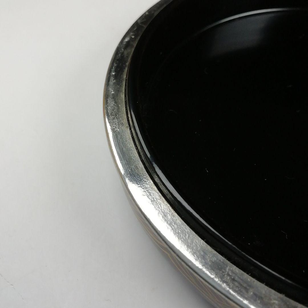 Ｔ８３６　香合　『手鏡蒔絵』『錫縁香合』『新井司峰 作』　共箱　茶道具