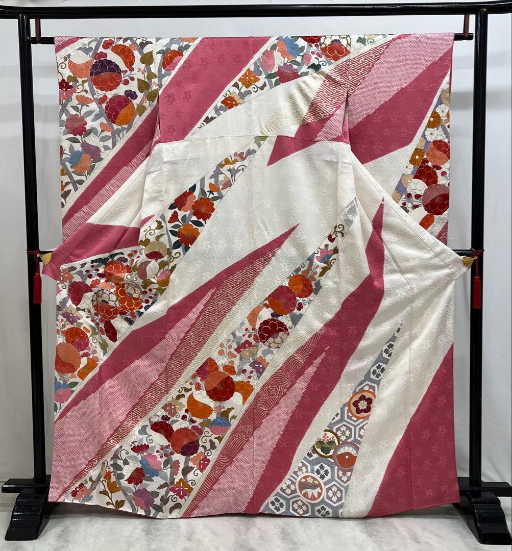 振り袖　フルセット　長襦袢付　成人式　振袖　金彩加工　刺繍入り　絞り入り　628