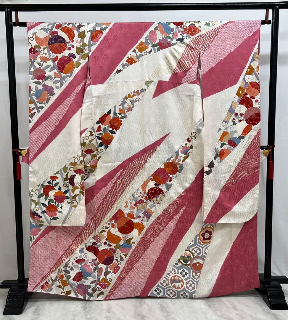 振り袖　フルセット　長襦袢付　成人式　振袖　金彩加工　刺繍入り　絞り入り　628