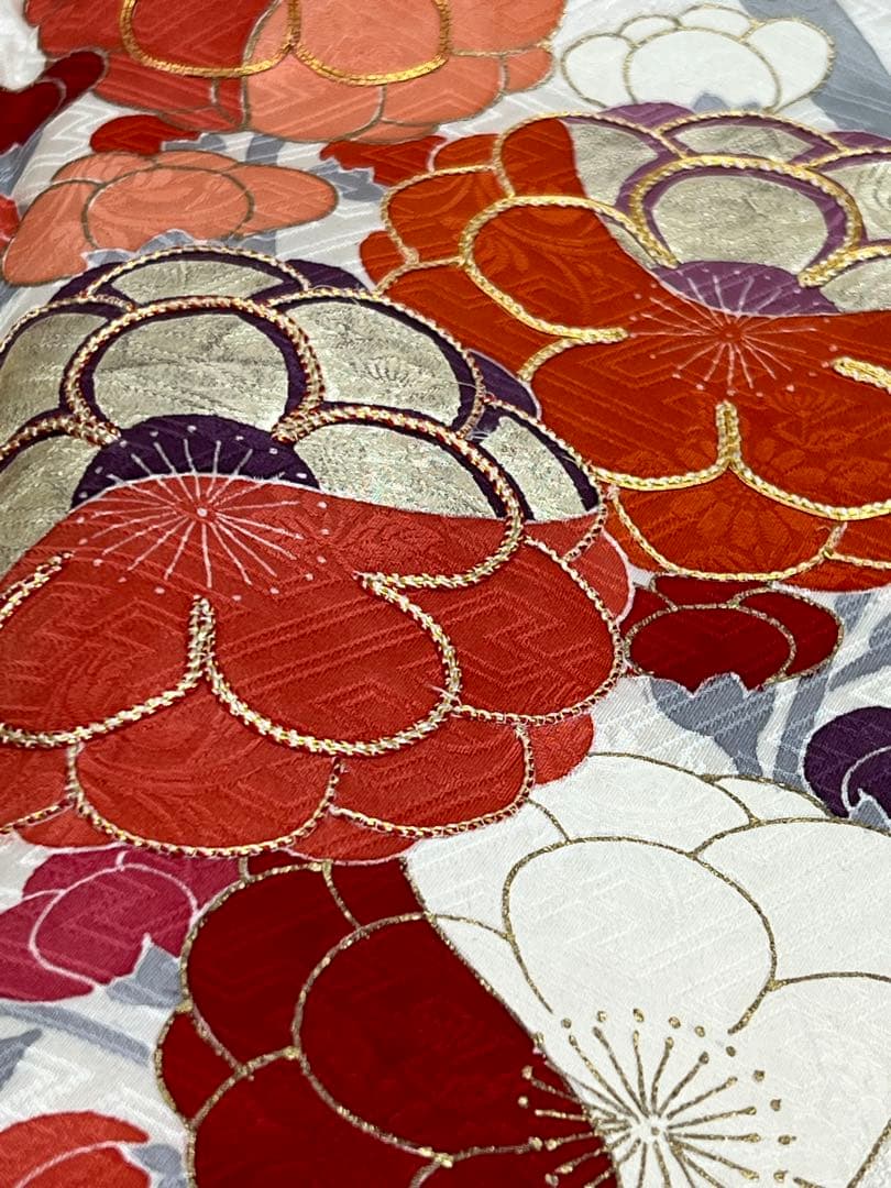 振り袖　フルセット　長襦袢付　成人式　振袖　金彩加工　刺繍入り　絞り入り　628