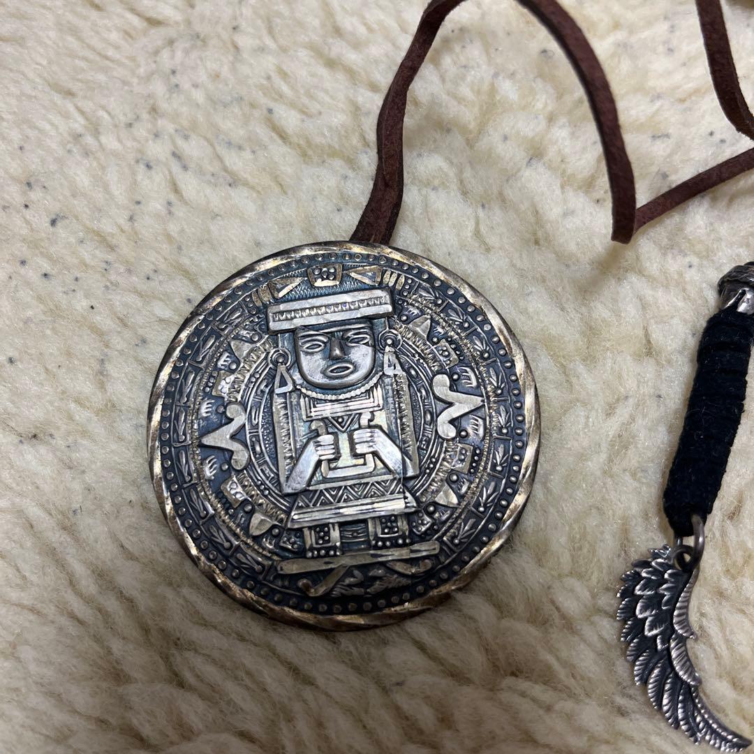 かじシルバー彫刻ペンダント ＋キーホルダー　＋　シグネットリング2点