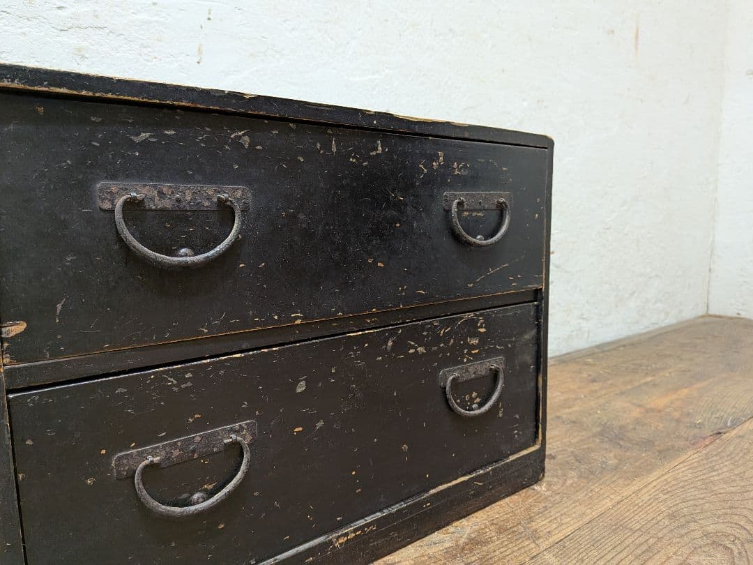 1112 アンティーク　無骨な小箪笥　収納棚　引き出し　陳列台　ケース　レトロ