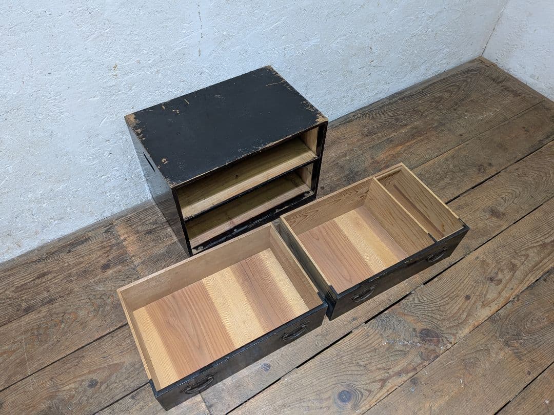 1112 アンティーク　無骨な小箪笥　収納棚　引き出し　陳列台　ケース　レトロ