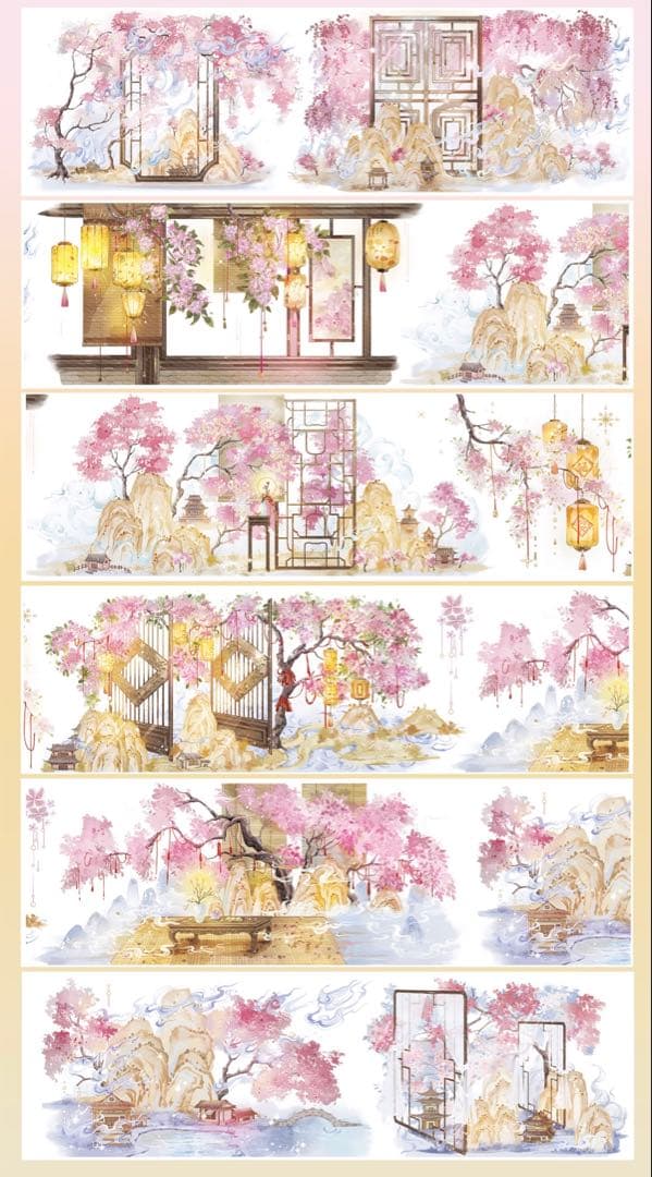 【9380】海外　5m巻　貝殻光カッティングマスキングテープ　ピンク　古風系