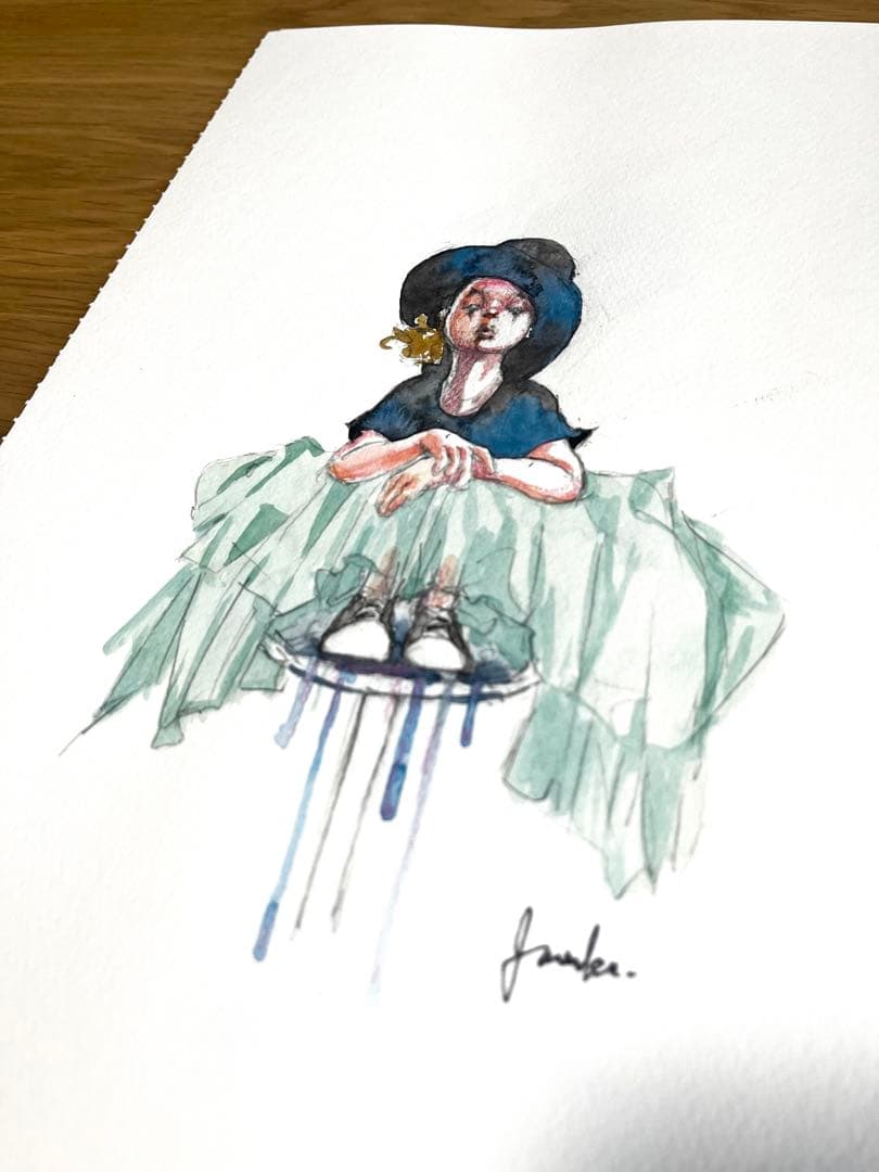 イラスト　オリジナル画　水彩画　自作画　真作