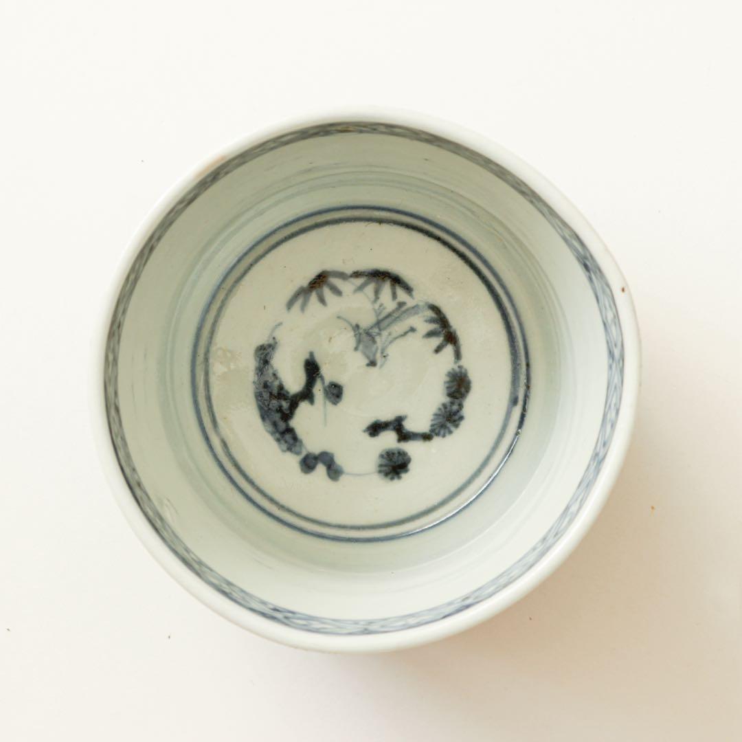 伊万里　古伊万里　江戸　後期　蕎麦猪口　萩唐草　蛇の目　高台