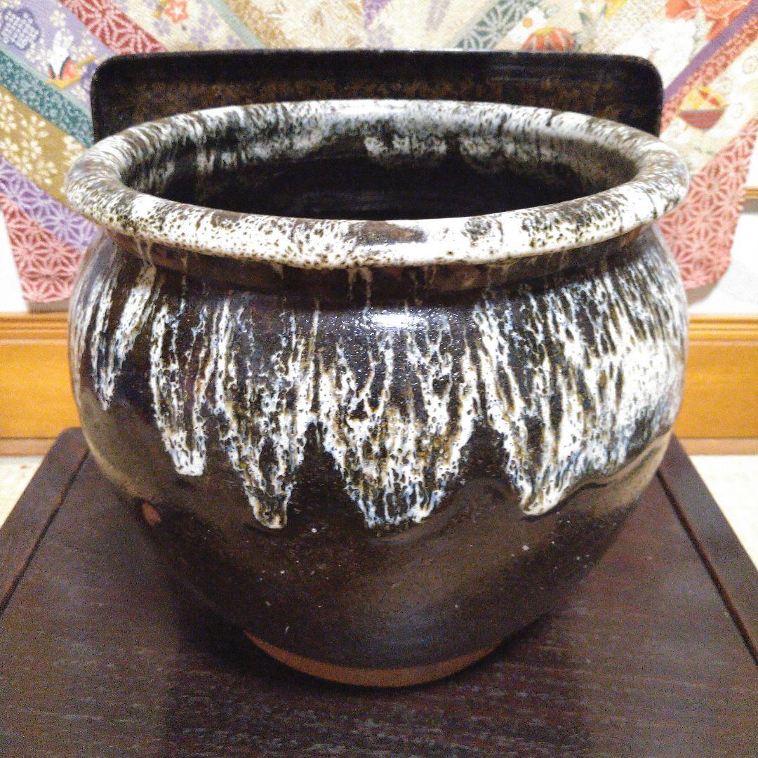 NO362 堤焼　甕　瓶　宮城　仙台　民芸　時代物