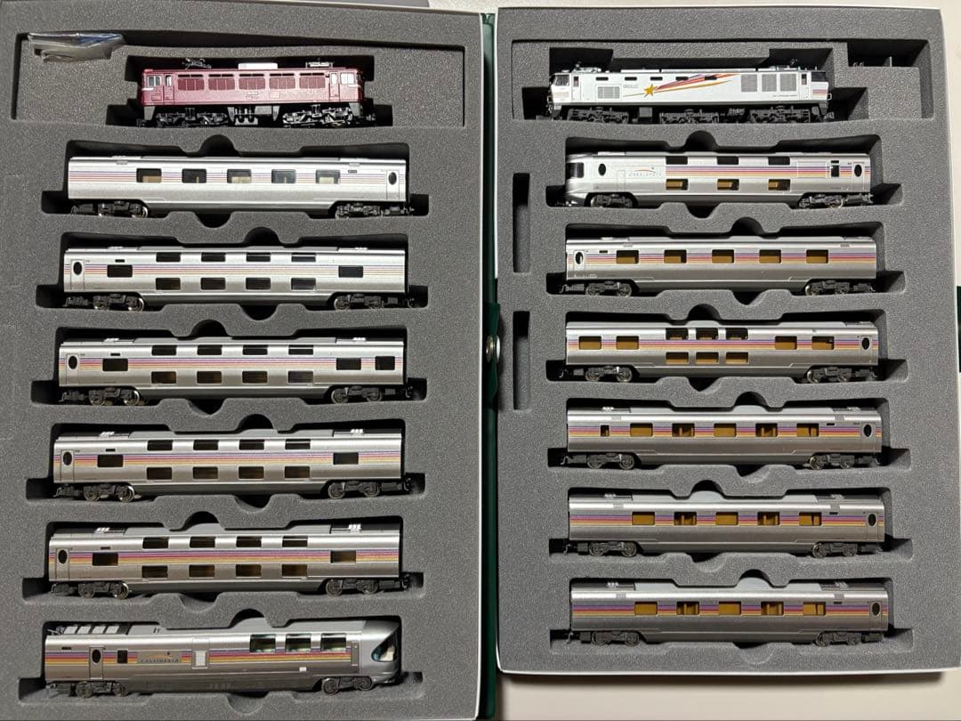 nゲージ KATO 寝台特急　カシオペア　客車12両+ED79形　EF510形