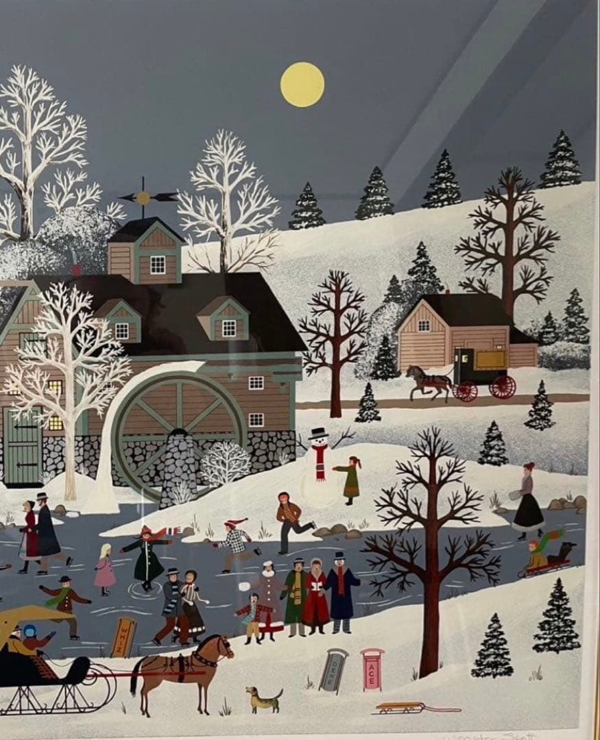 Jane Wooster Scott 直筆サイン入 リトグラフ 約98×83cm