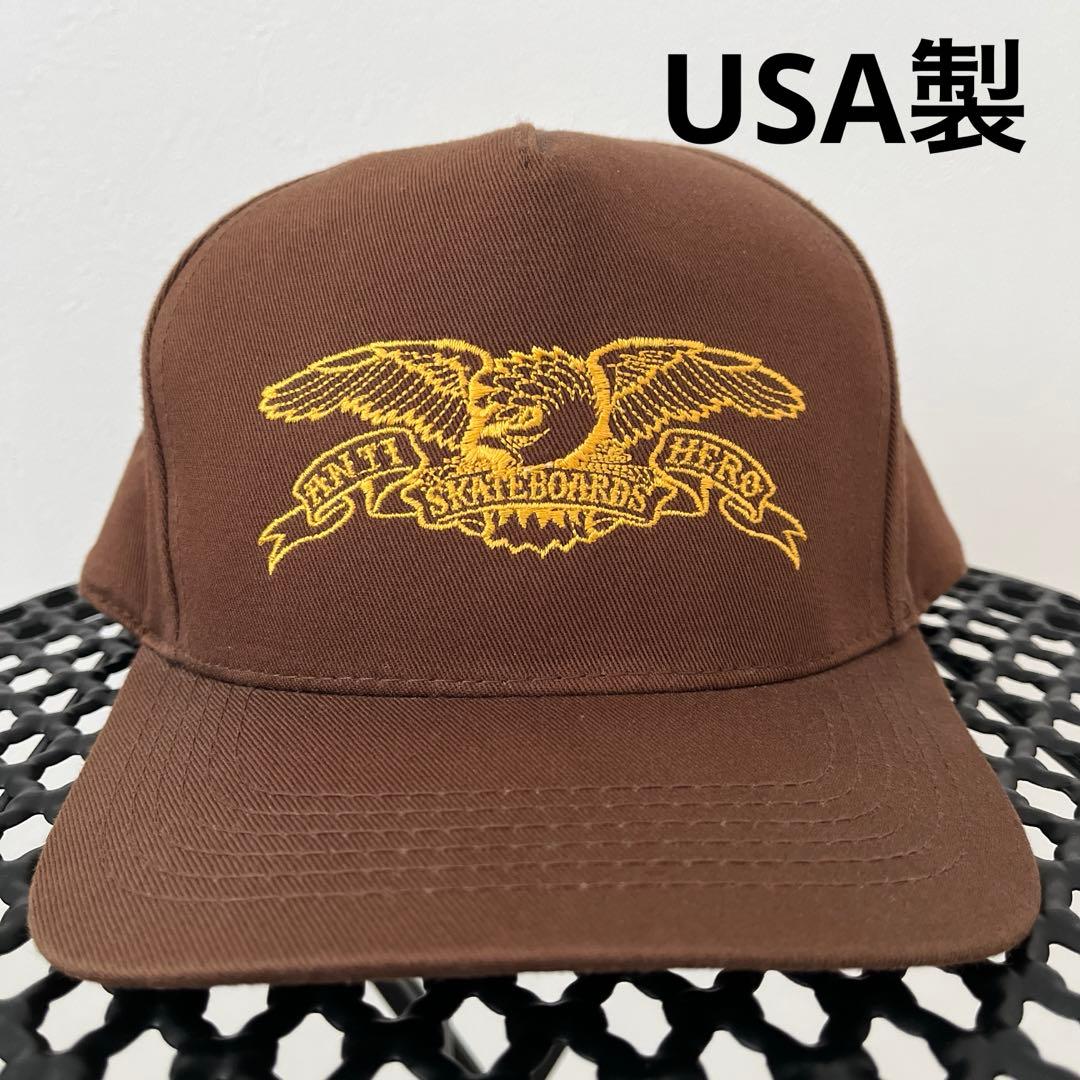 ANTIHERO アンタイヒーロー　アンチヒーロー キャップ　USA製　ブラウン
