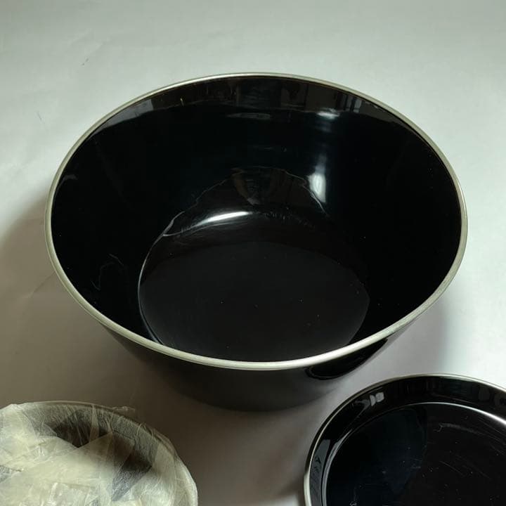 ◆黒漆菓子器と銘々皿五枚 京漆器 三象漆園造 高級漆器◆