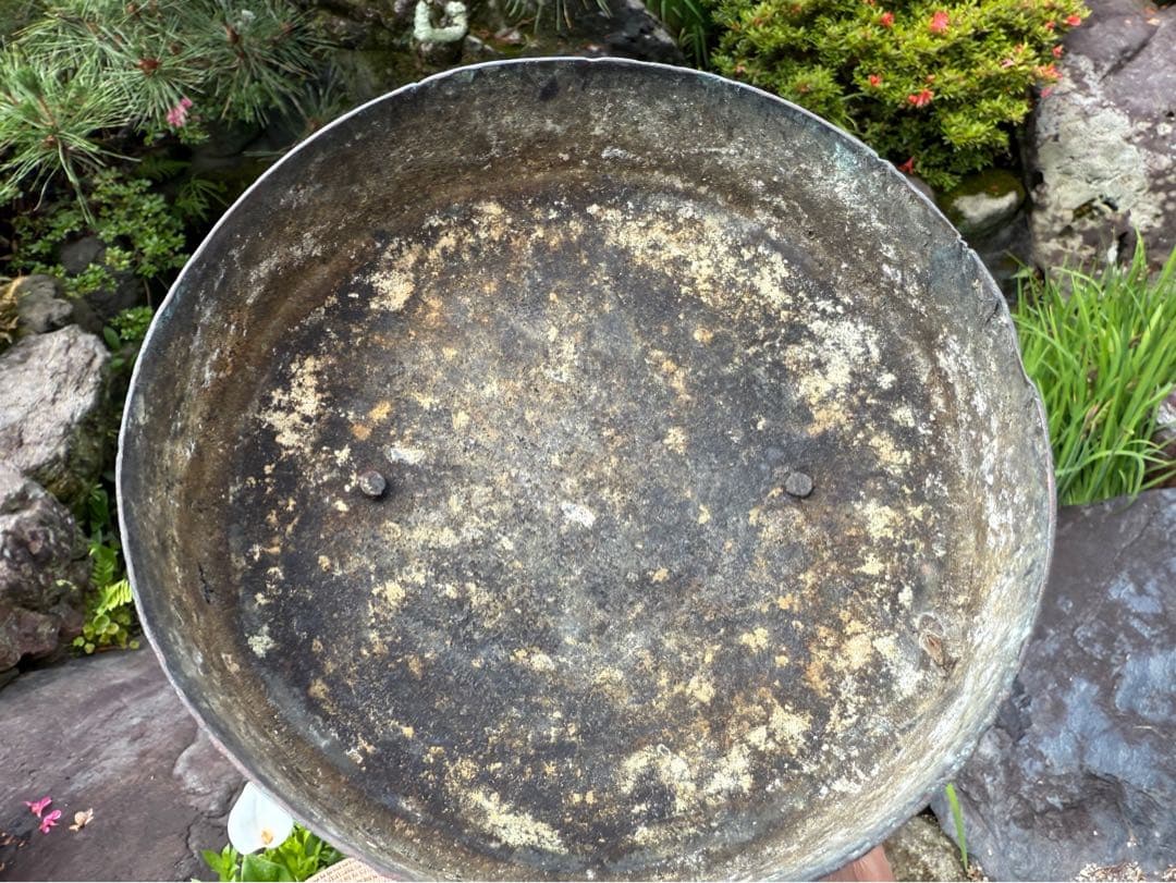 アンティークの素敵な鉄瓶 銅製　緑青付き 民藝　伝統工芸　蚤の市　手仕事