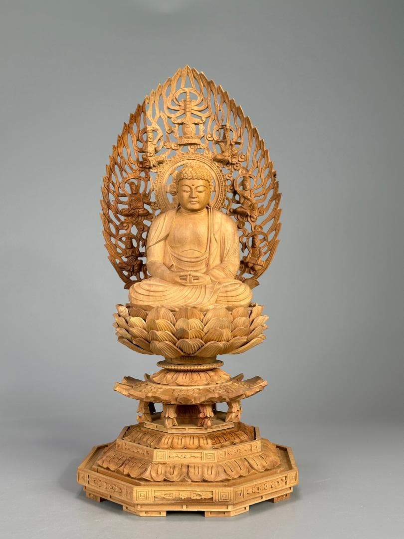 仏教美術　木彫　相国大龍　有馬頼底　白檀　細密木彫　証明書付　仏像　美品　共箱付