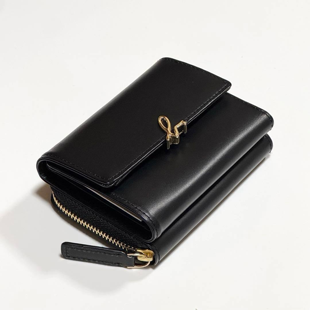 agnes b. アニエスベー 財布 折財布 三つ折り ブラック レザー