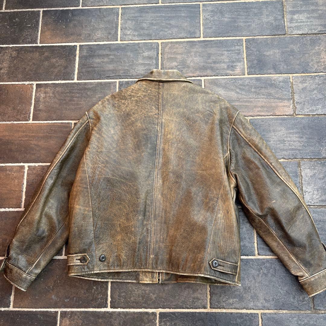 雰囲気抜群 短丈 90s レザージャケット 古着 vintage 本革 A2