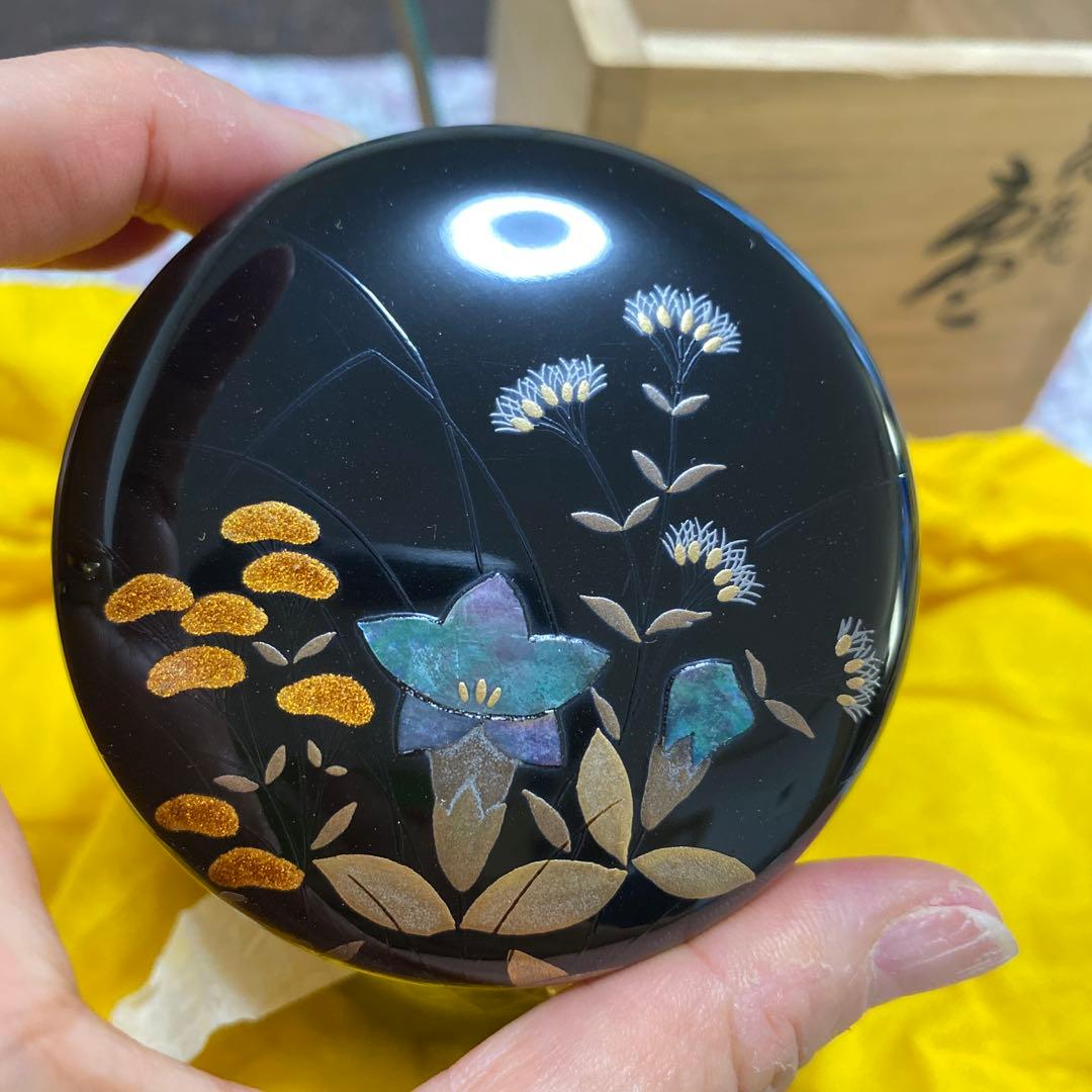 ききょう　花籠　棗　輪島塗　☆正抱☆ 縄手昌晴作