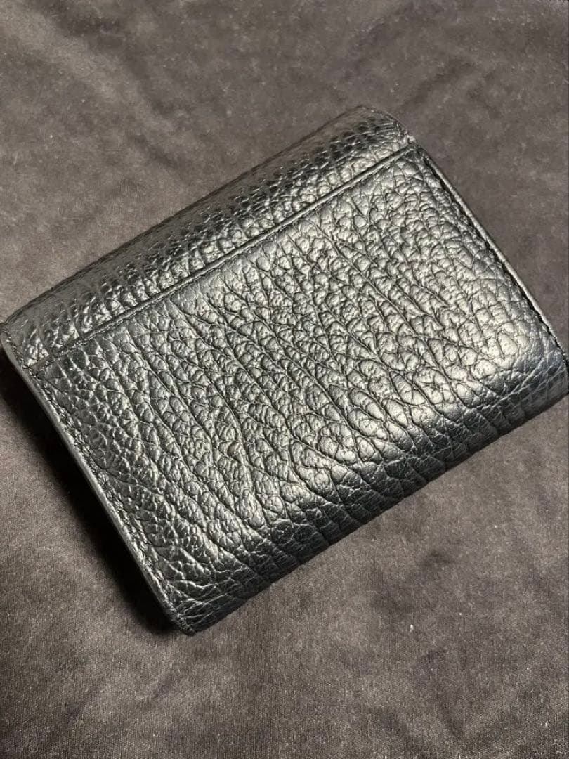 【極美品 正規品】メゾンマルジェラ 4ステッチ 三つ折り ウォレット レザー 黒
