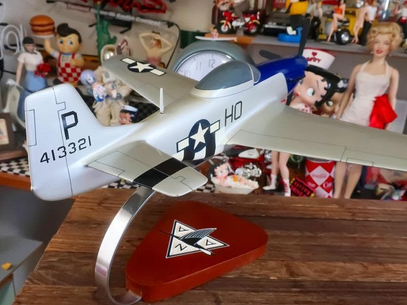 木製飛行機模型 40cm マスタングP-51 クリプスマイティ1/48