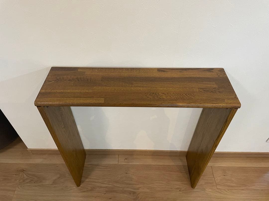 オープンシェルフ　オーク　無垢材　ダークウォールナット　コの字型