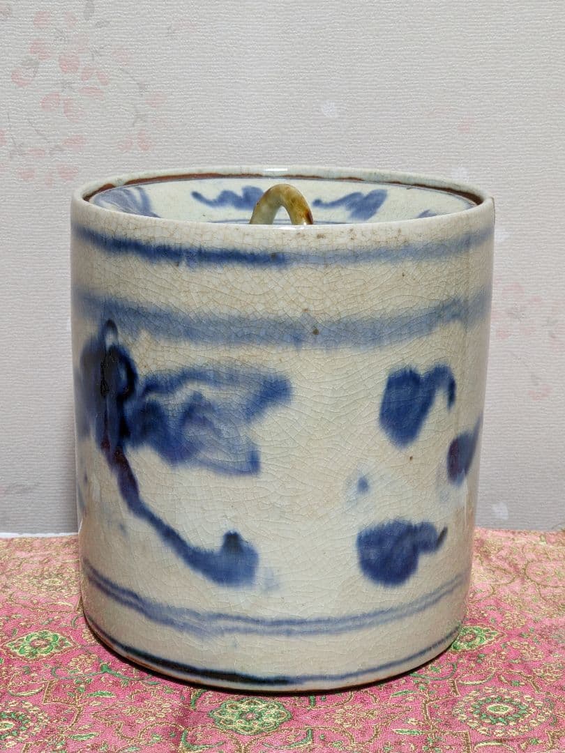 ♦ 安南染付 古渡り 蜻蛉紋 水指 茶道具 古玩 コレクション骨董品アンティーク