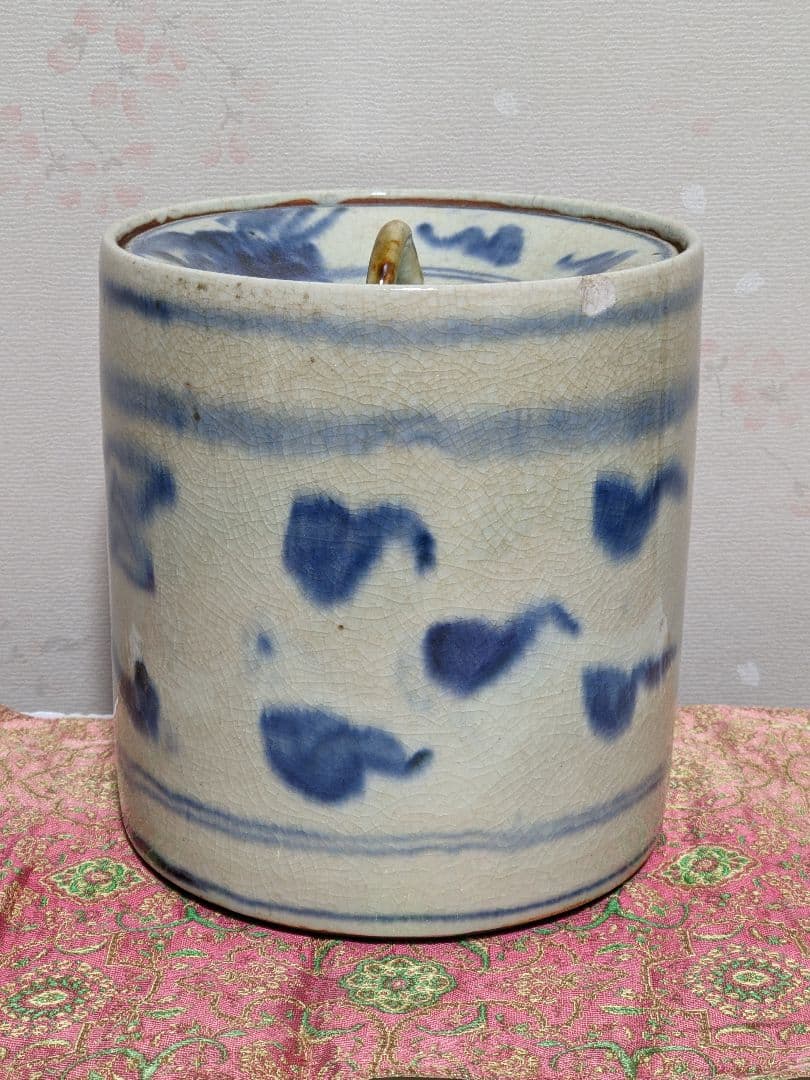 ♦ 安南染付 古渡り 蜻蛉紋 水指 茶道具 古玩 コレクション骨董品アンティーク