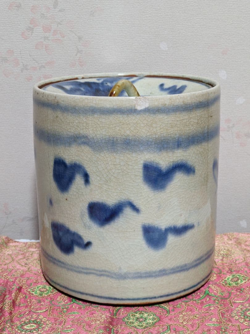 ♦ 安南染付 古渡り 蜻蛉紋 水指 茶道具 古玩 コレクション骨董品アンティーク